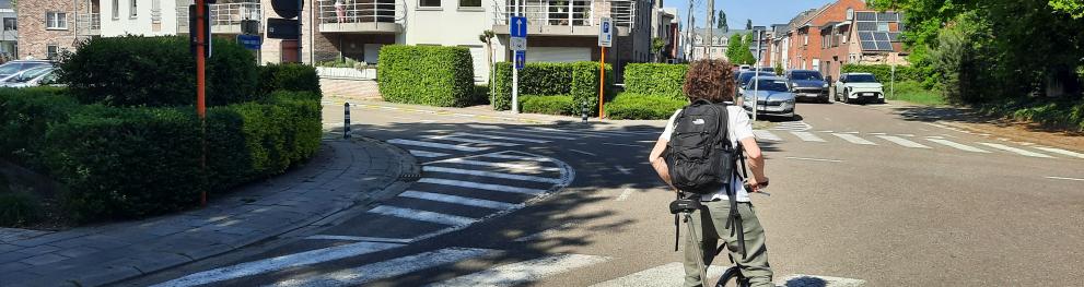 Cyclist looking