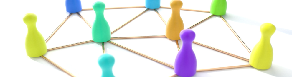 Network icons on a map