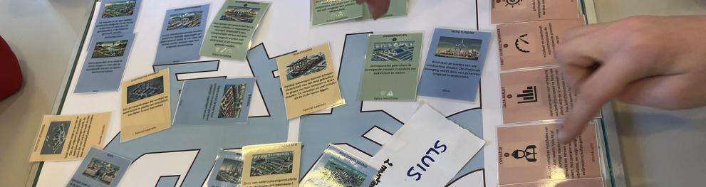 map of the board with the cards upon them