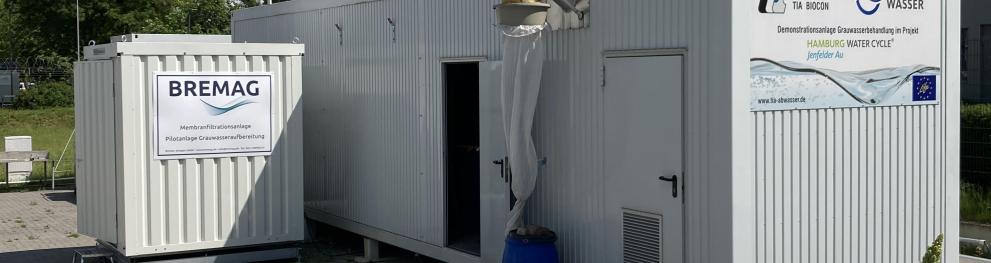 Membrane Tech Container Jenfelder Au Hamburg Greywater treatment