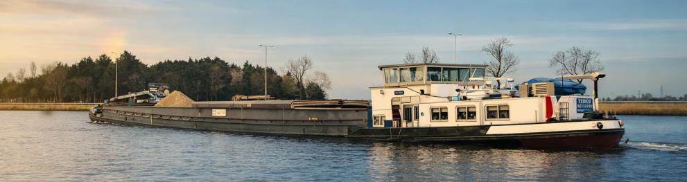 A boat is sailing on a river