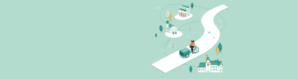 cargo bike moving on path